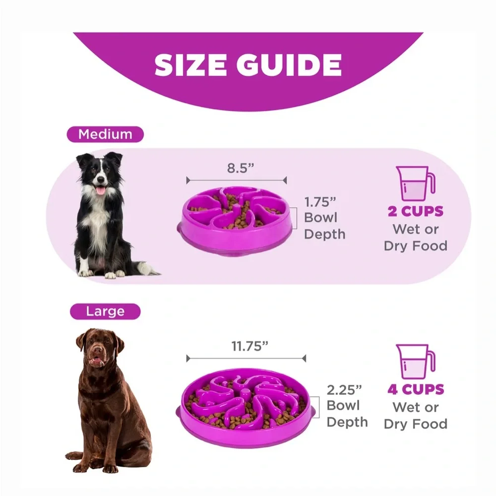 Outward Hound Slow-Feeder Interactive Dog Bowl, 2 cup